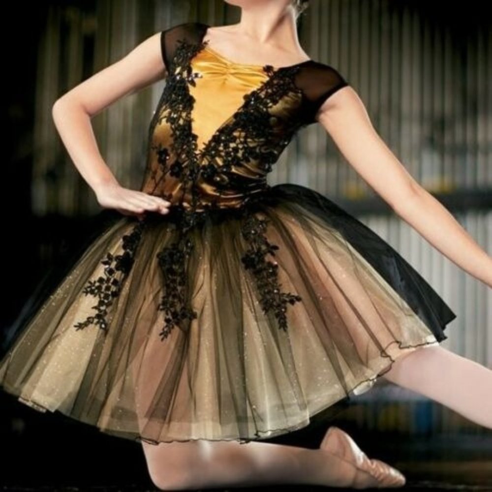 Weissman Rise Black Swan Ballet Dance Costume Tutu - Adult Large, Black Gold